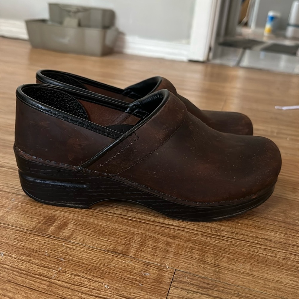 Brown Leather Dansko Clogs